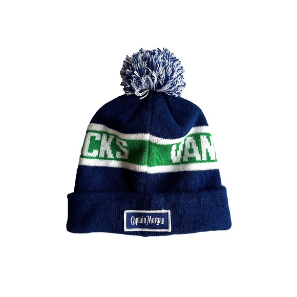 Vancouver Canucks Cuffed Knit Pom Toque – Blue - Picture 2 of 2